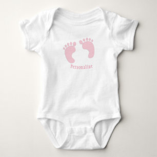 Body Empreintes de Bébé Fille Rose Petits Pieds Nurseri