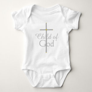 Body Enfant de Dieu Croix d'or en argent Chemise bébé