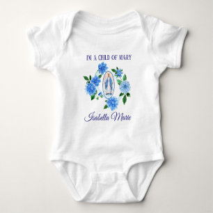Body Enfant de la Vierge Marie   Fleurs Dahlia Bleues