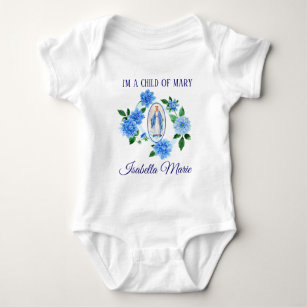 Body Enfant des fleurs bleues de dahlia de Vierge Marie