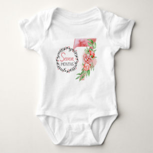 Body Enfant sept mois jalon (rose/rouge)