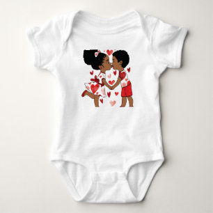 Body Enfants noirs mignons en amour Saint Valentin