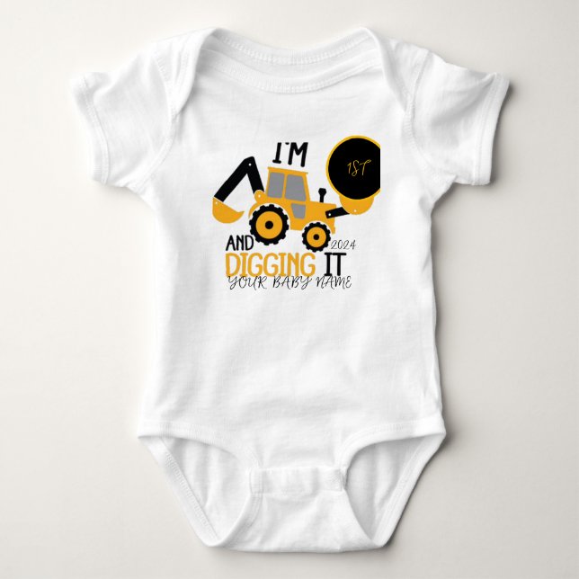 Body Enfants Trois 1 an 3e Anniversaire Construction Ga (Devant)