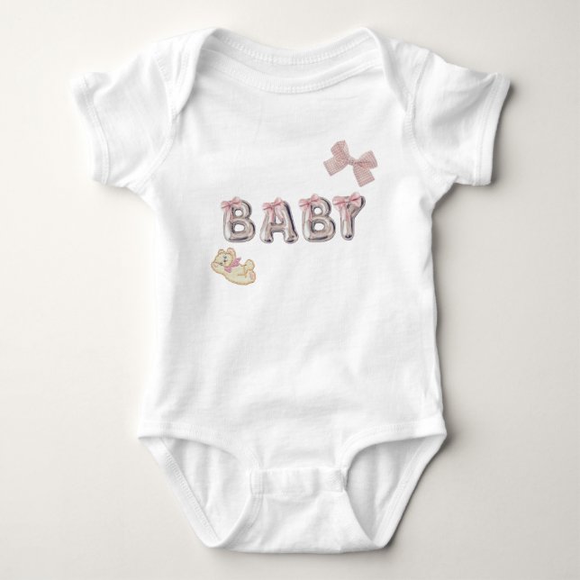 Body Ensemble de bodysuit bébé à nœud esthétique mignon (Devant)