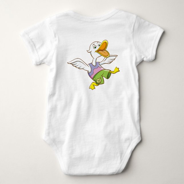 Body Ensemble de corps bébé canard volant mignon | Cara (Dos)
