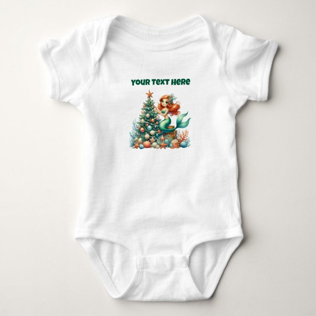 Body Ensemble de Noël de sirène pour bébé - Personnalis (Devant)