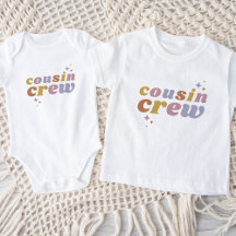 Équipe de cousins de famille rétro pour bébé