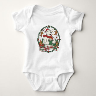 Body Équipe de Noël Cosy – Ours Polaire Mignon & Gâteau