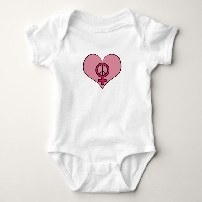 Body Équipement féministe de bébé de coeur de (Devant)