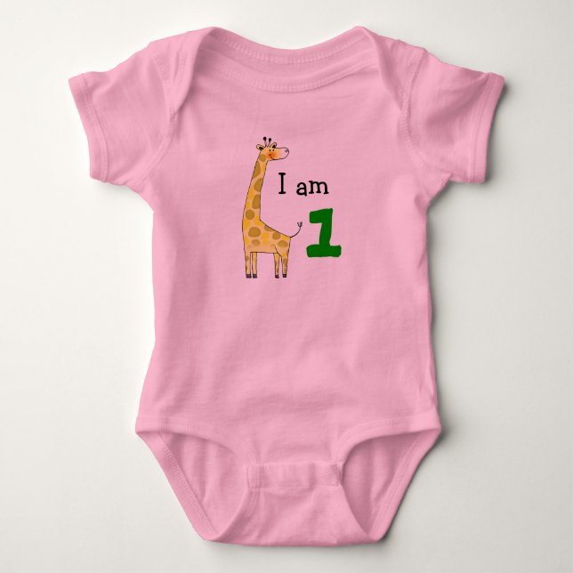 Body ęr cadeau de bébé d'anniversaire (girafe mignonne) (Devant)