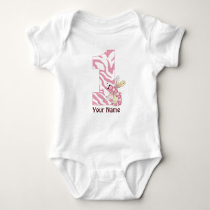 Body Ęr T-shirt d'anniversaire de zèbre de filles roses