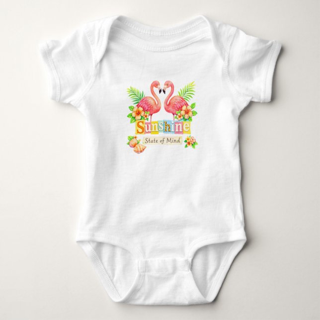Body État d'esprit Sunshine Flamant Fleurs Tropicales (Devant)