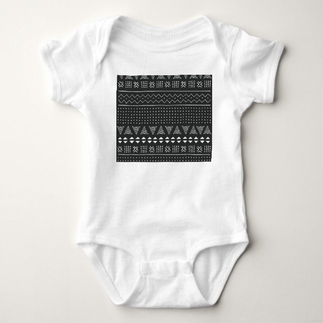 Body Ethnie tribale : motif noir blanc. (Devant)