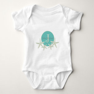 Body Étoile de mer aquarelle turquoise monogrammée