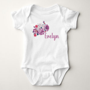 Body Evelyn Nom Floral Personnalisé Fleur Vintage Toddl