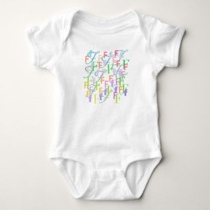 Body "F" Bébé Confettis Lettres