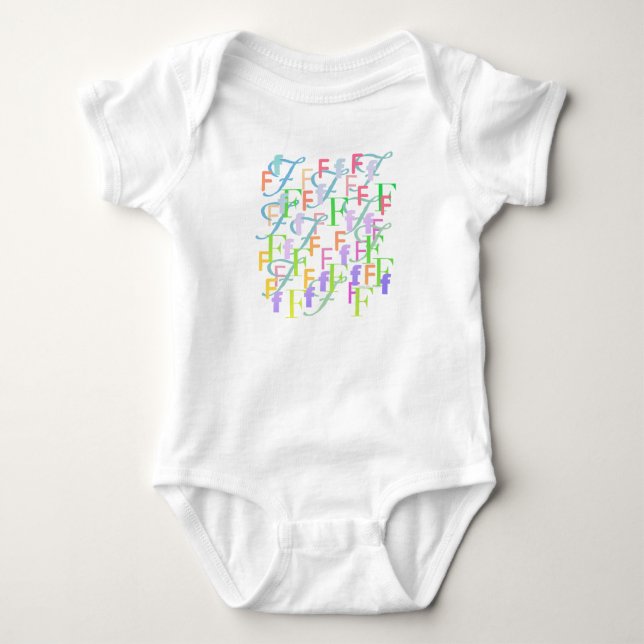 Body "F" Bébé Confettis Lettres (Devant)