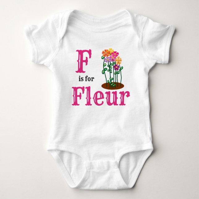 Body F est pour Fleur nom de bébé (Devant)
