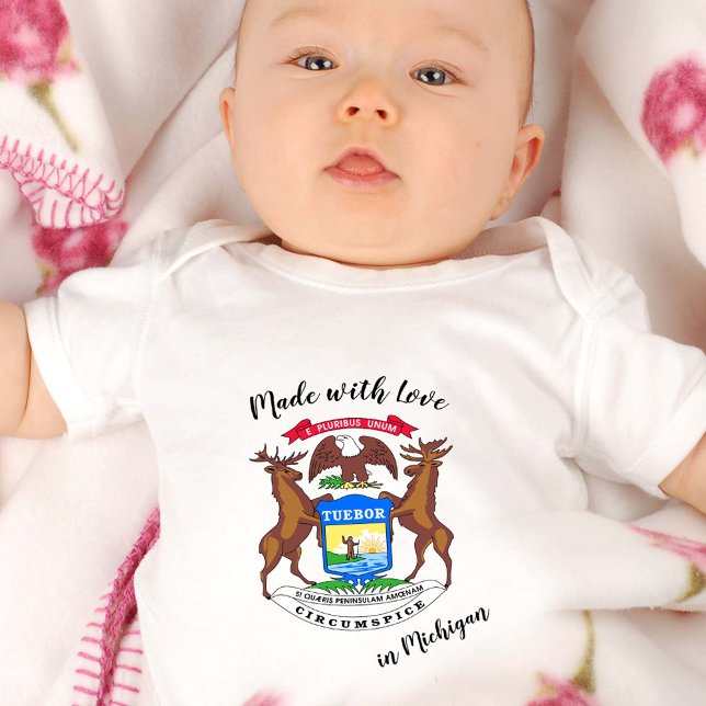Body Fabriqué avec amour dans le Michigan / drapeau, Ét (Créateur téléchargé)