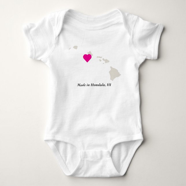 Body Fabriqué Sur Mesure À Hawaii State Love Baby Tee (Devant)