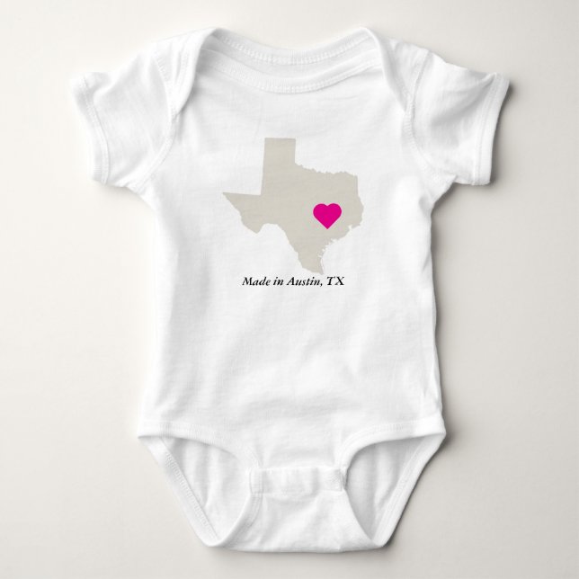 Body Fabriqué Sur Mesure Au Texas State Love Baby Tee (Devant)