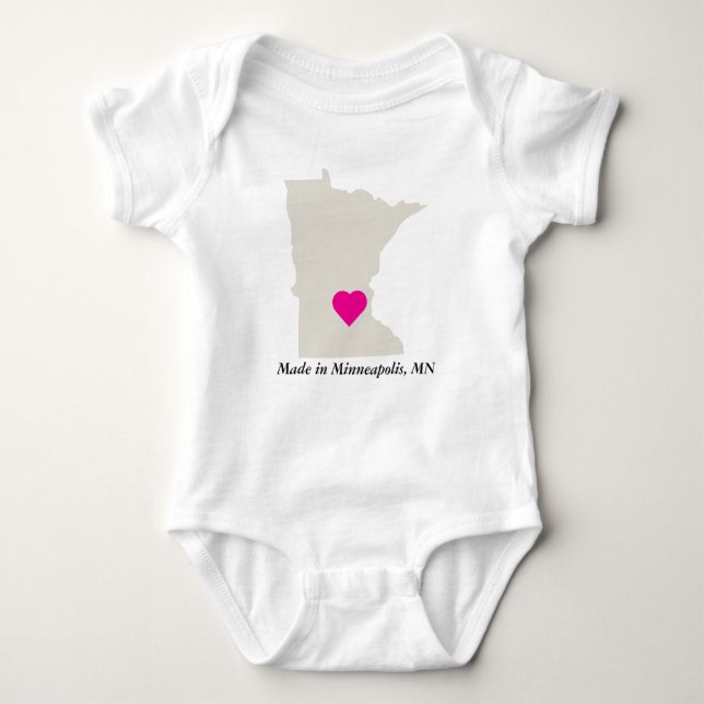 Body Fabriqué Sur Mesure Dans Minnesota State Love Baby (Devant)