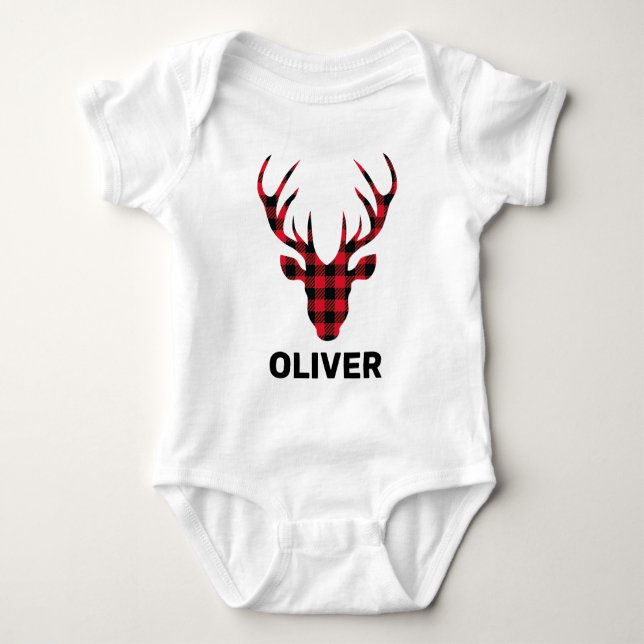 Body Famille Buffalo Plaid Deer Head (Devant)