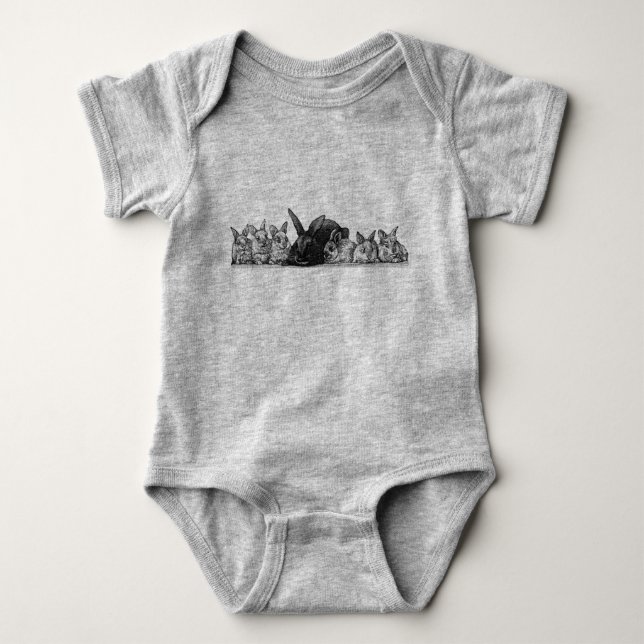 Body Famille de lapins vintage  Lapins adorables de la  (Devant)