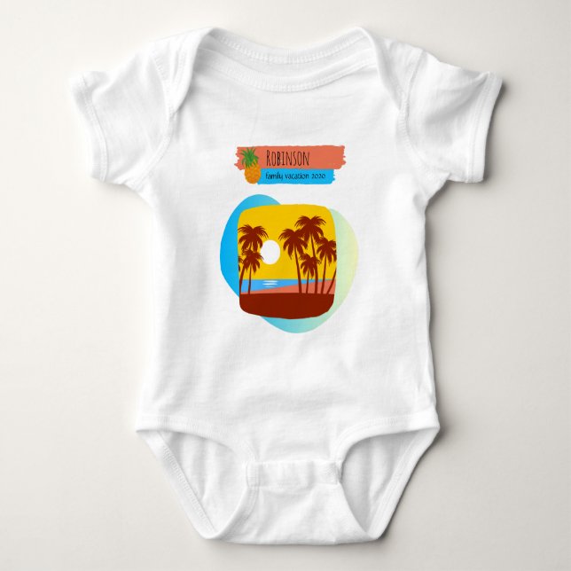 Body Famille Tropical Vacances Correspondant Souvenir (Devant)