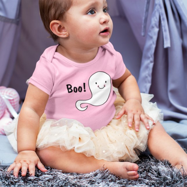 Body Fantôme Blanc Amical Boo Rose Bébé Halloween (Créateur téléchargé)