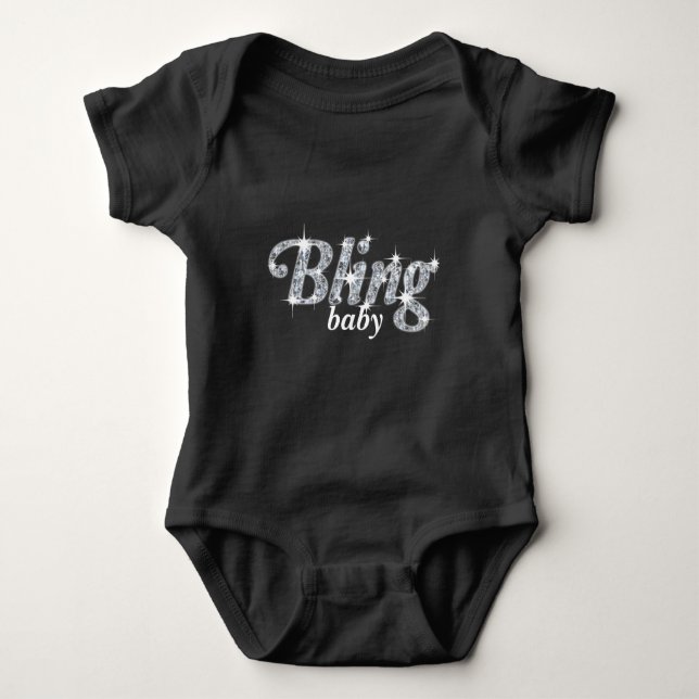 Body Faux diamants sur la conception de texte noire 'Bl (Devant)