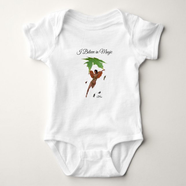 Body Fée mignonne avec ailes Brown Baby Girl Bodysuit (Devant)
