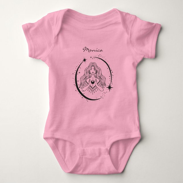 Body Femme céleste, lune étoiles, boho, astronomie élég (Devant)