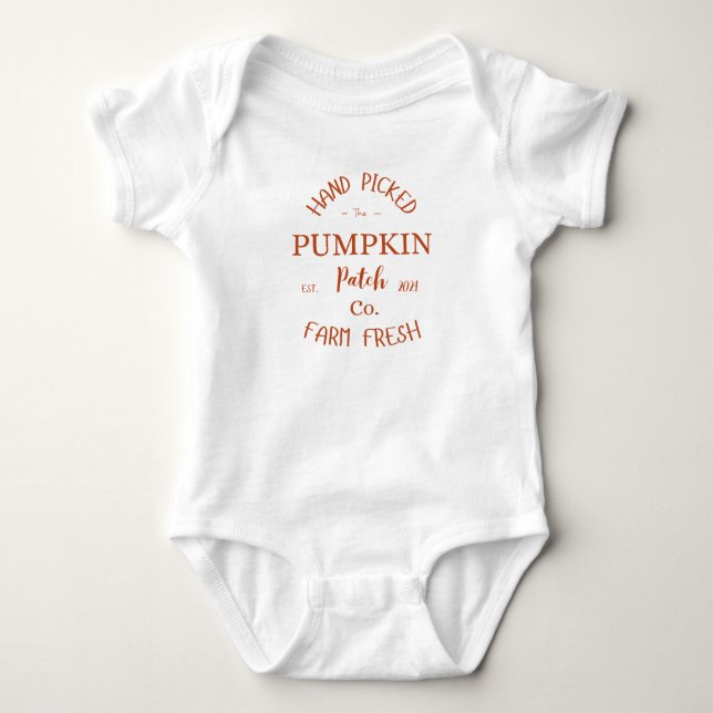 Body Ferme Citrouille frais Patch bébé Thanksgiving Out (Devant)