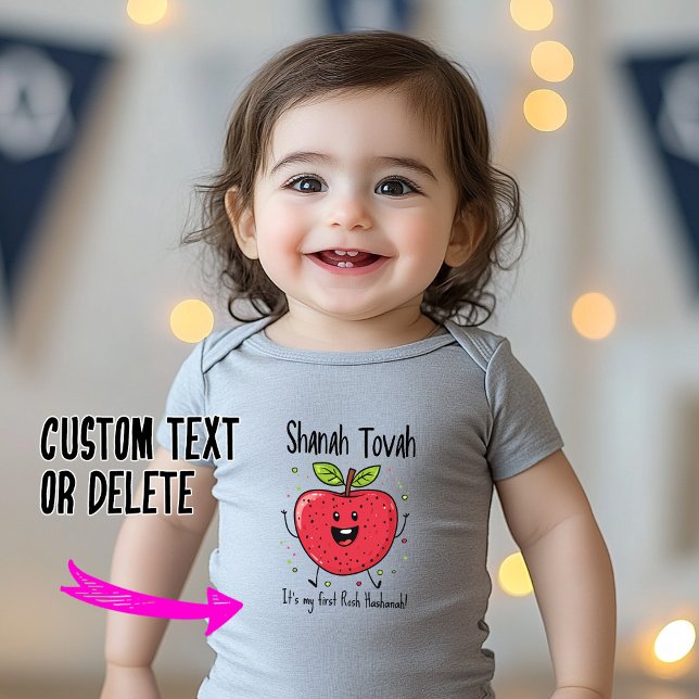 Body 🍎 Festive Apple Joy avec texte personnalisé (🍎 Festive Apple Joy with custom text Baby Bodysuit)