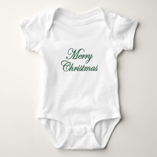 Body Festive Merry Christmas Script in Green Glitter  (Devant)