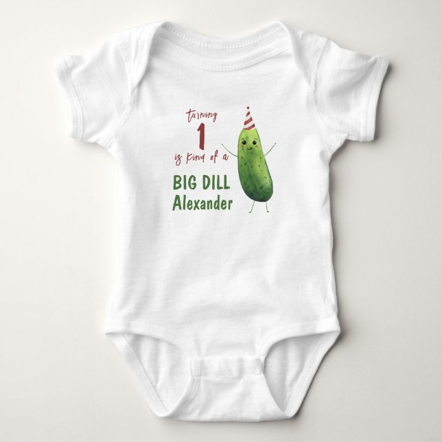 Body Fête d'anniversaire Big Dill concombre aquarelle (Devant)
