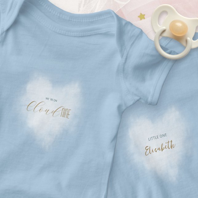 Body Fête de bébé Bleu Céleste Cloud 9 (Cloud 9 Celestial Blue Baby Shower Bodysuit ©Susanne Sachers - Sunny Mind 🌞)