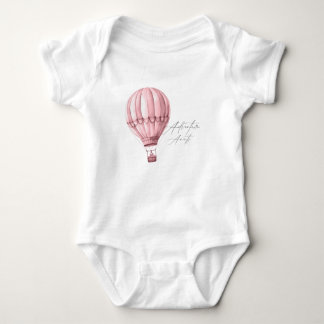 Body Fête de bébé montgolfière rose fille aventure