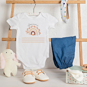 Body Fête de bébé personnalisée arc-en-ciel neutre 