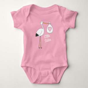 Body Fête de naissance Bébé Fille Rose Cigogne