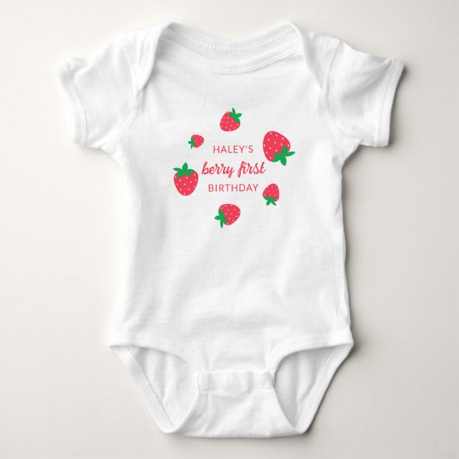 Body Fête de naissance de bébé Strawberry Berry First 1 (Devant)