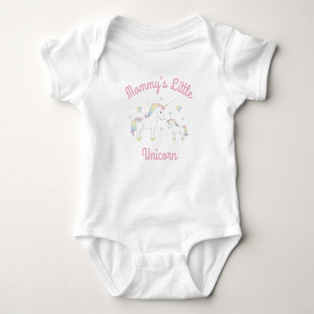 Body Fête de Naissance Licorne Arc-en-Ciel Pastel (Devant)