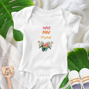 Body Fête de naissance SUPER BÉBÉ Perroquet exotique de