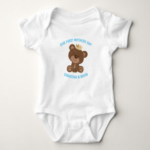 Body Fête des mères Baby Boy Blue Teddy Bear Crown