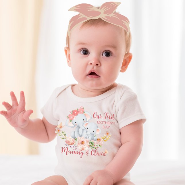Body Fête des mères de bébé personnalisé Eléphant (Créateur téléchargé)