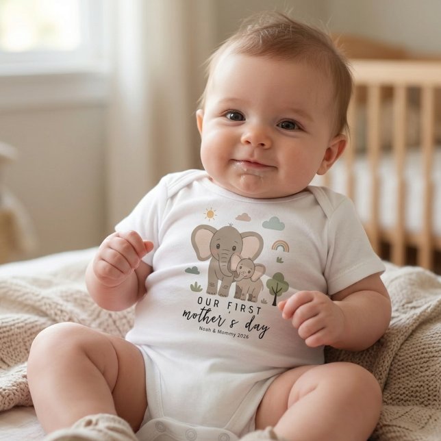 Body Fête des mères minimale éléphant maman bébé (Créateur téléchargé)