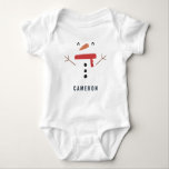 Body fête drôle bonhomme de neige personnalisé enfants<br><div class="desc">fête drôle mignon bonhomme de neige personnalisé design enfant</div>