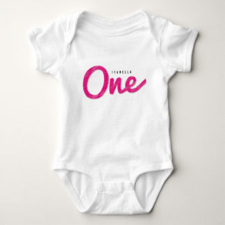 Body Fête du premier anniversaire de Bébé Fille Rose Gr