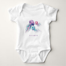 Fête Prénatale Bébé Fille Méduses de Teal et Viole